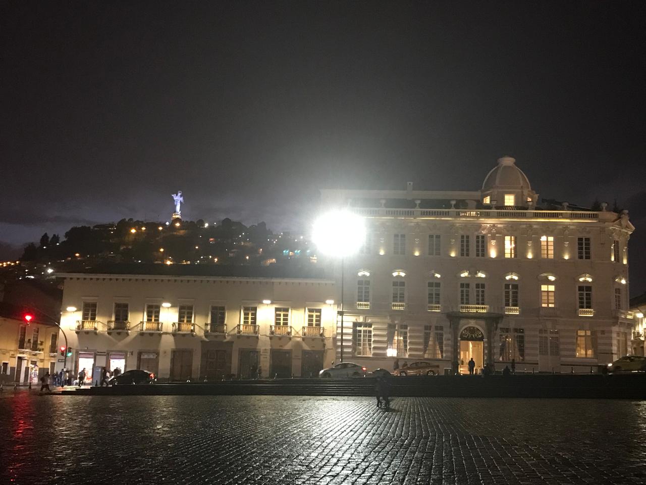 San Francisco church at night